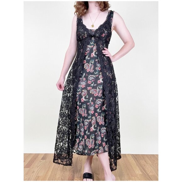 Vintage Black Floral Lace Duster - Picture 2 of 9